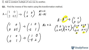 📚 How to inverse a matrix using the transformation method (Part 1)