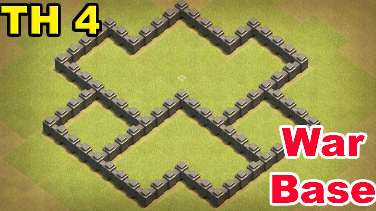 War Base Build Town hall 4 - Clash of clans (CoC TH4) - YouTube.