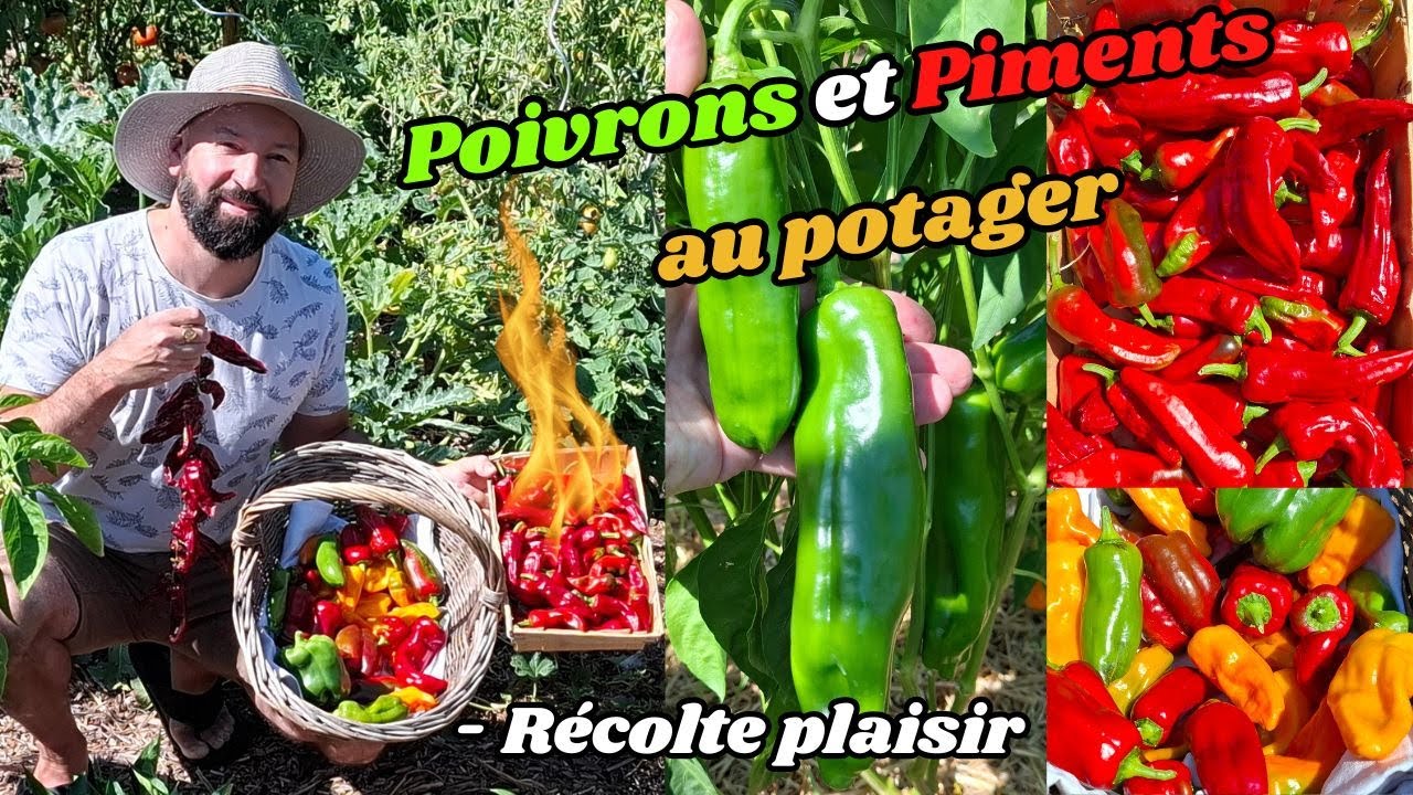 Récolte de poivrons🫑 et de piments🌶