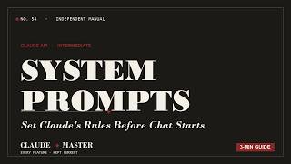 System Prompts in the Claude API: Set Persona, Format, and Guardrails | Claude Master