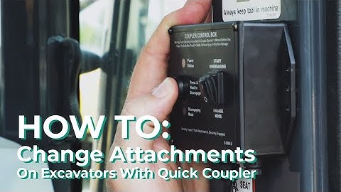 Changing Excavator Attachments With A QUICK COUPLER - JUST A FEW BUTTONS?? - www.Rent1.ca