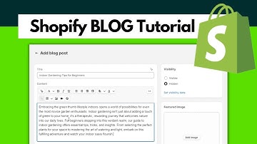 Shopify BLOG Tutorial - Shopify For Beginners
