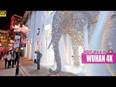 Wuhan Night Walk | The Famous Shopping Streets | Optics Valley, Wuhan, China | 武汉 | 光谷步行街 | 楚河汉街