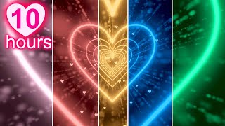 Color Changing💖Neon Lights Love Heart Tunnel  | Heart Background Video | Wallpaper Heart 10 hour