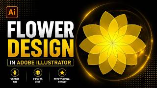 🌸🔥How To Create a Flower Logo in Adobe Illustrator (Step by Step) | Flower Logo |  Tutorial Rays