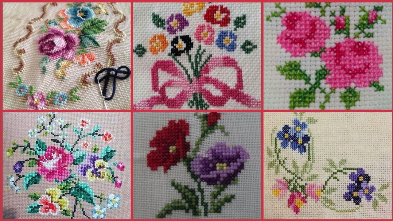 Top Stunning Cross Stitch patterns For table cloth and cushion covers #charsutikarhai