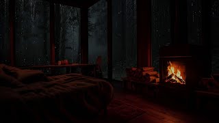 Spending Night with Rain Sounds for Sleep, Relax & Meditation in Cozy Cabin Porch  Rain for Sleep