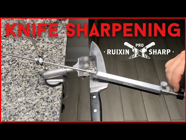 Sharpening a Kitchen Knife w/ Ruixin Pro Sharp Knife Sharpener 