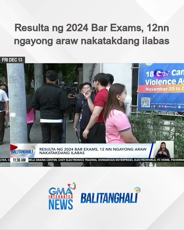 Resulta ng 2024 Bar Exams, 12nn ngayong araw nakatakdang ilabas | Balitanghali