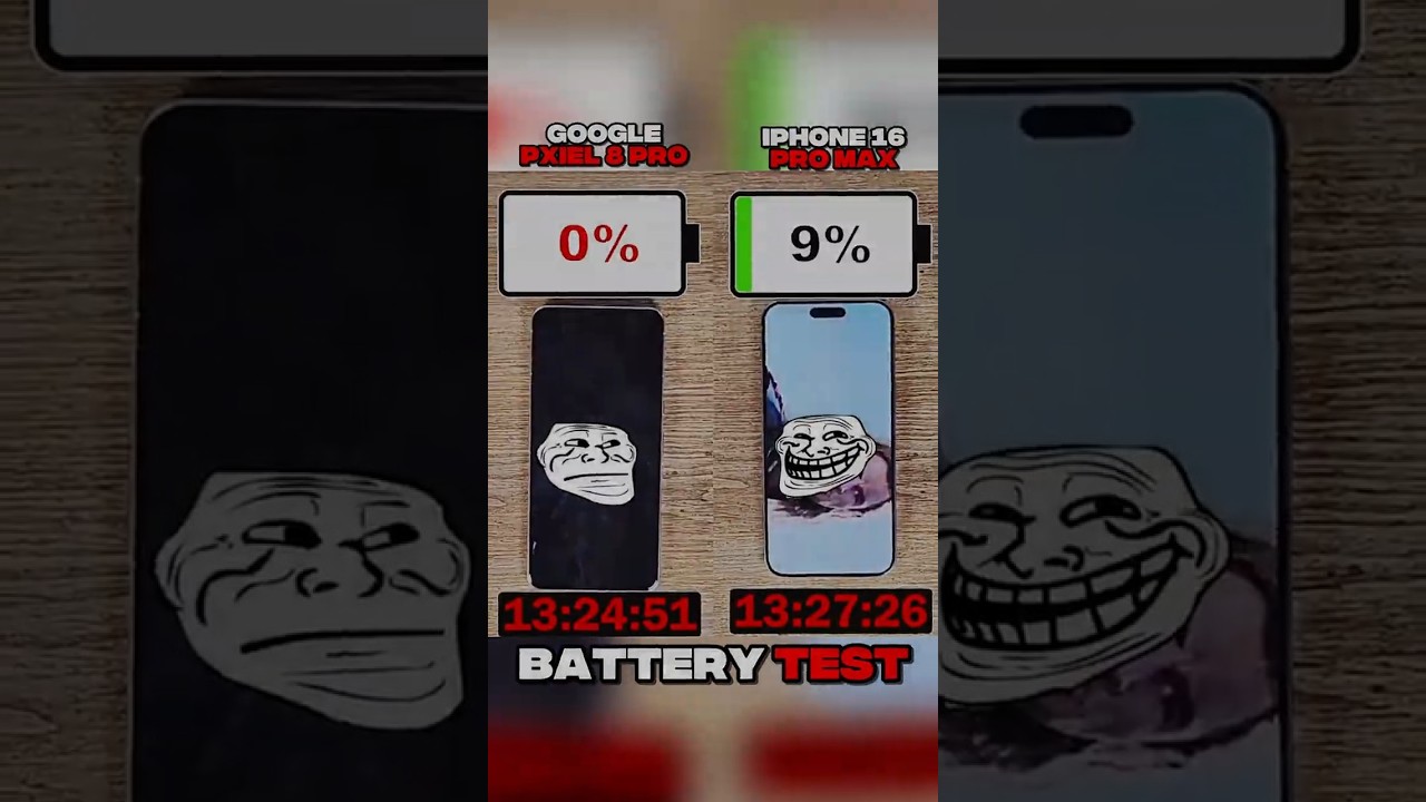 GOOGLE PIXEL 8 PRO VS IPHONE 16 PRO MAX BATTERY 🔋⚡🪫 TEST?