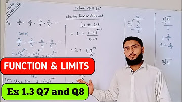 Exercise 1.3 Q7 Q8 | Unit 1 Function & Limits | Class 12 Maths