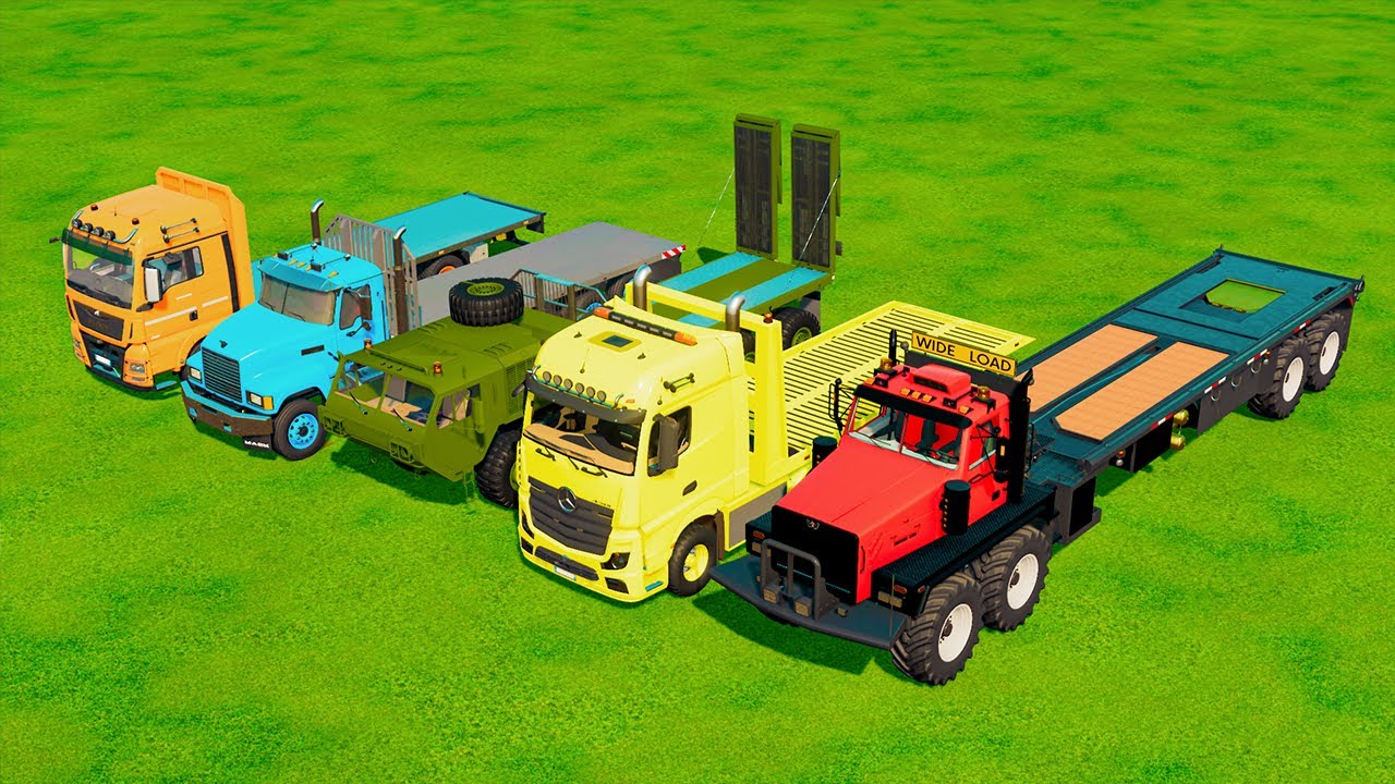 TRANSPORTING TRUCKS, TANKS & MILITARY VEHICLES WITH BIG TOW TRUCKS! Farming Simulator 22