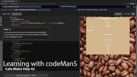 Learn Basic CSS by Building a Cafe Menu - Step 42