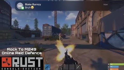 Rock to M249 and Online Raid Defense SOLO - Rust Console