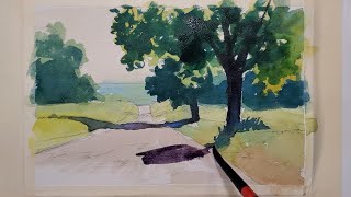 Shadows on the Landscape - a watercolor tutorial