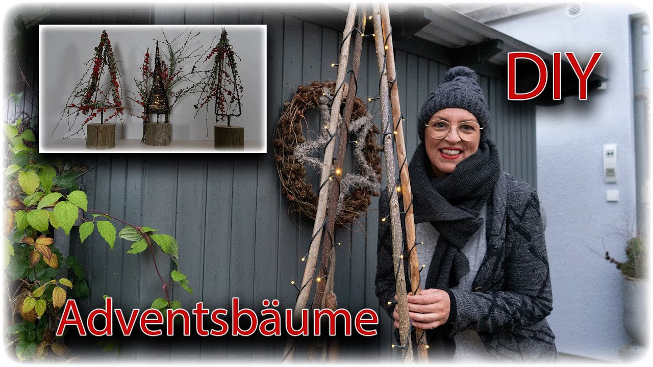 DIY OUTDOORDEKO MIT ÄSTEN SELBER MACHEN | DRAHTBÄUME | WEIHNACHTSDEKO -  YouTube