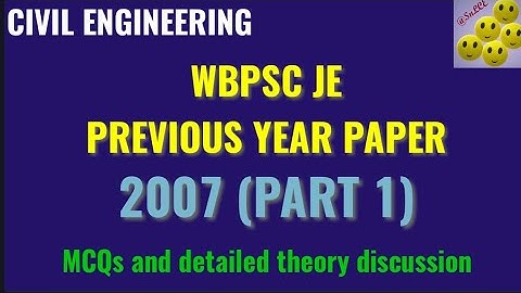 WBPSC-JUNIOR ENGINEER- 2007-Paper 2|| Previous years paper(PART-1)|| Explained in Bengali