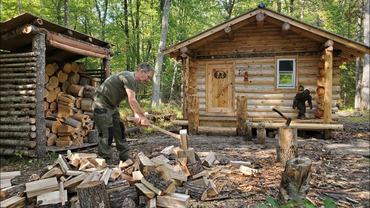 Preparations for winter survival in a off grid log cabin - YouTube