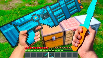 Minecraft in Real Life POV DIAMOND GUN CRAFTING Realistic Minecraft RTX Animation  創世神第一人稱真人版