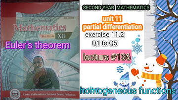 LECTURE #136 EXERCISE 11.2 (Q1 TO Q5)(EULER