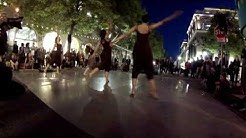 Contemporary dance on the streets of Santa Cruz.