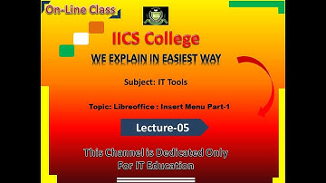 ITTOOLS | Libreoffice writer | Lecture-5| Insert Menu part1|By Manish sir|