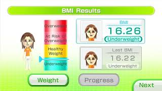 Wii Fit U Underweight BMI Results