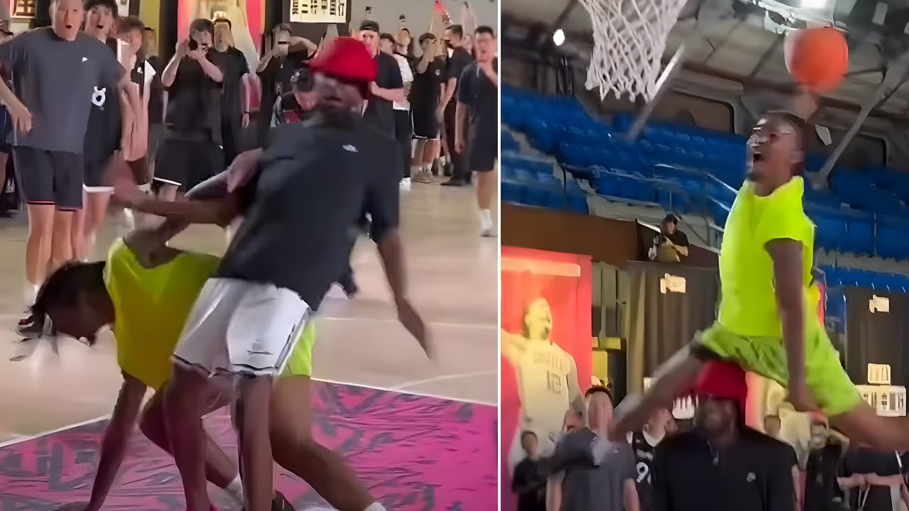 Ja Morant SLIPS While Trying to Dunk on His Dad in China! Almost Got Injured 😳