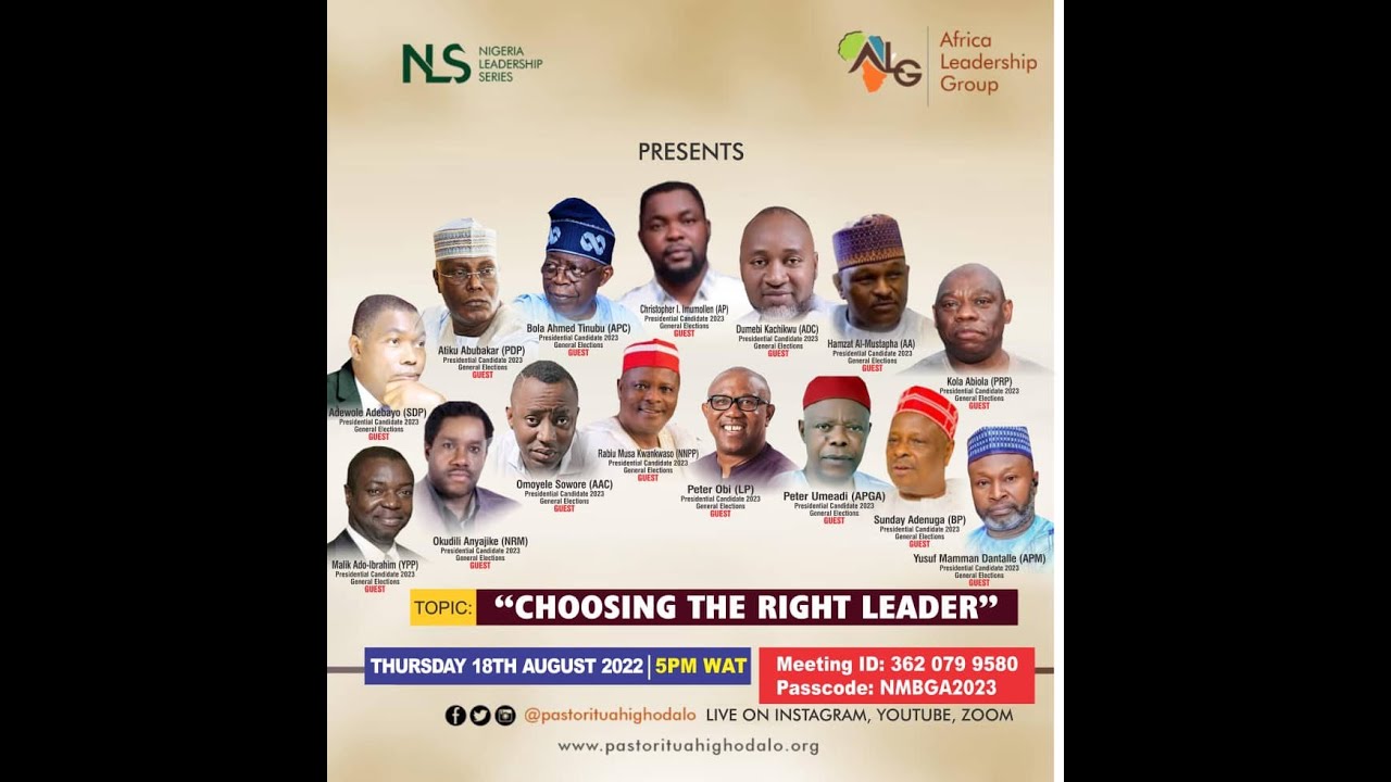 Choosing the Right Leader - The Assessment Tool, Africa Leadership Group (Nigeria Leadership Series)