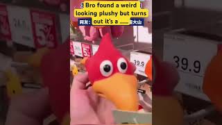 Bro found a weird looking plushy 😆