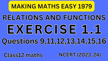 Relations and Functions | Ncert Chapter 1 Class 12 Maths | Making maths easy 1979