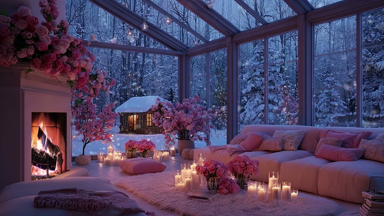3 Hours of Cozy Pink Room Fireplace Ambience for Deep Sleep, Stress Relief & Calm Nights 🔥🌸💗