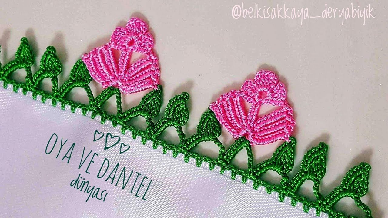 656 üç  Yaprak 1 Çiçek Tığ Oyası Yapımı