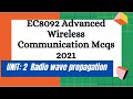 #ec8092_advanced_wireless_communication_mcqs UNIT: 2 Radio wave propagation | Pranshi Verma