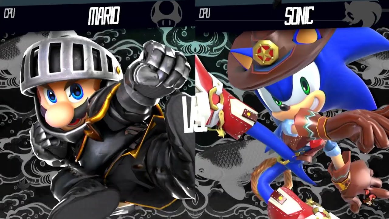 Knight Armor Mario vs Sheriff Sonic - Requested Smash Bros Battle