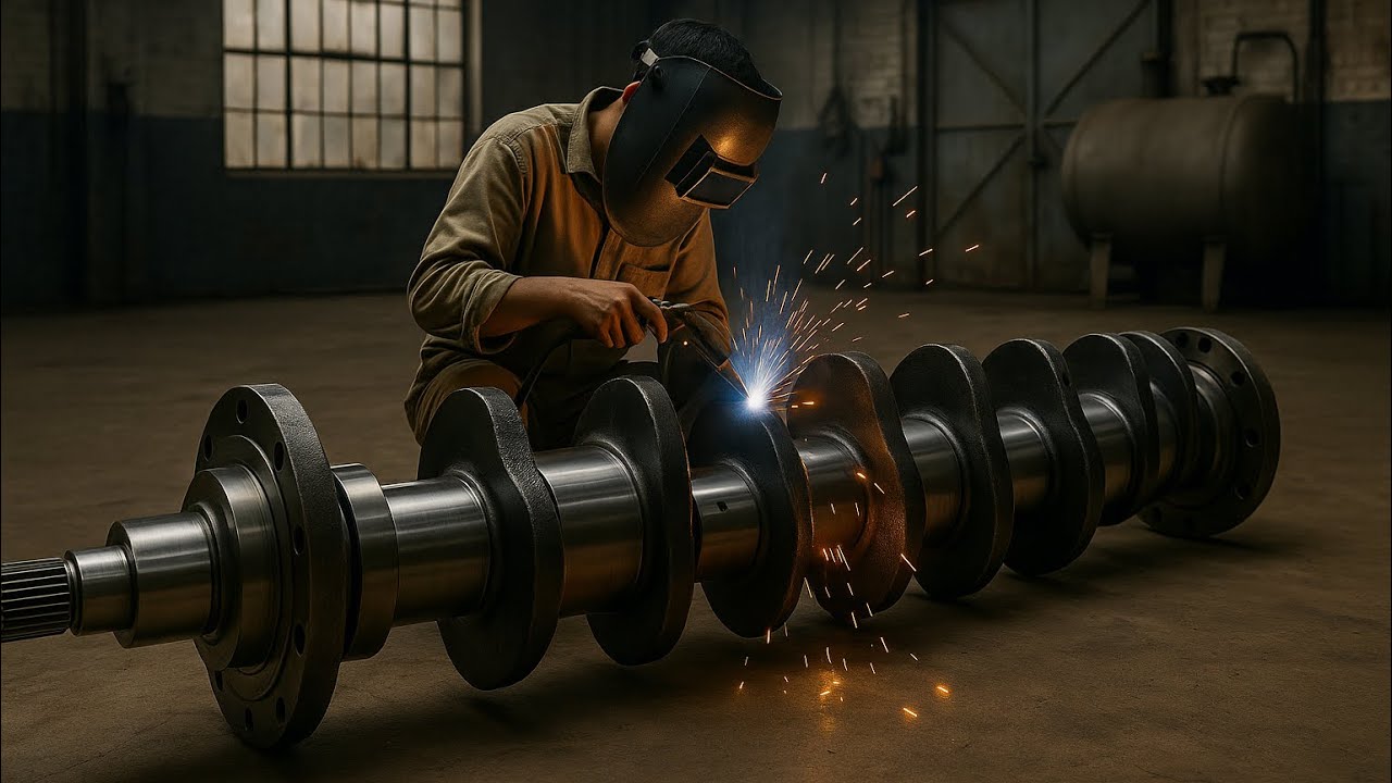Extremely Experience Machinist How Rebuilding Wrecked Crankshaft From Man Journal Amazing Technique