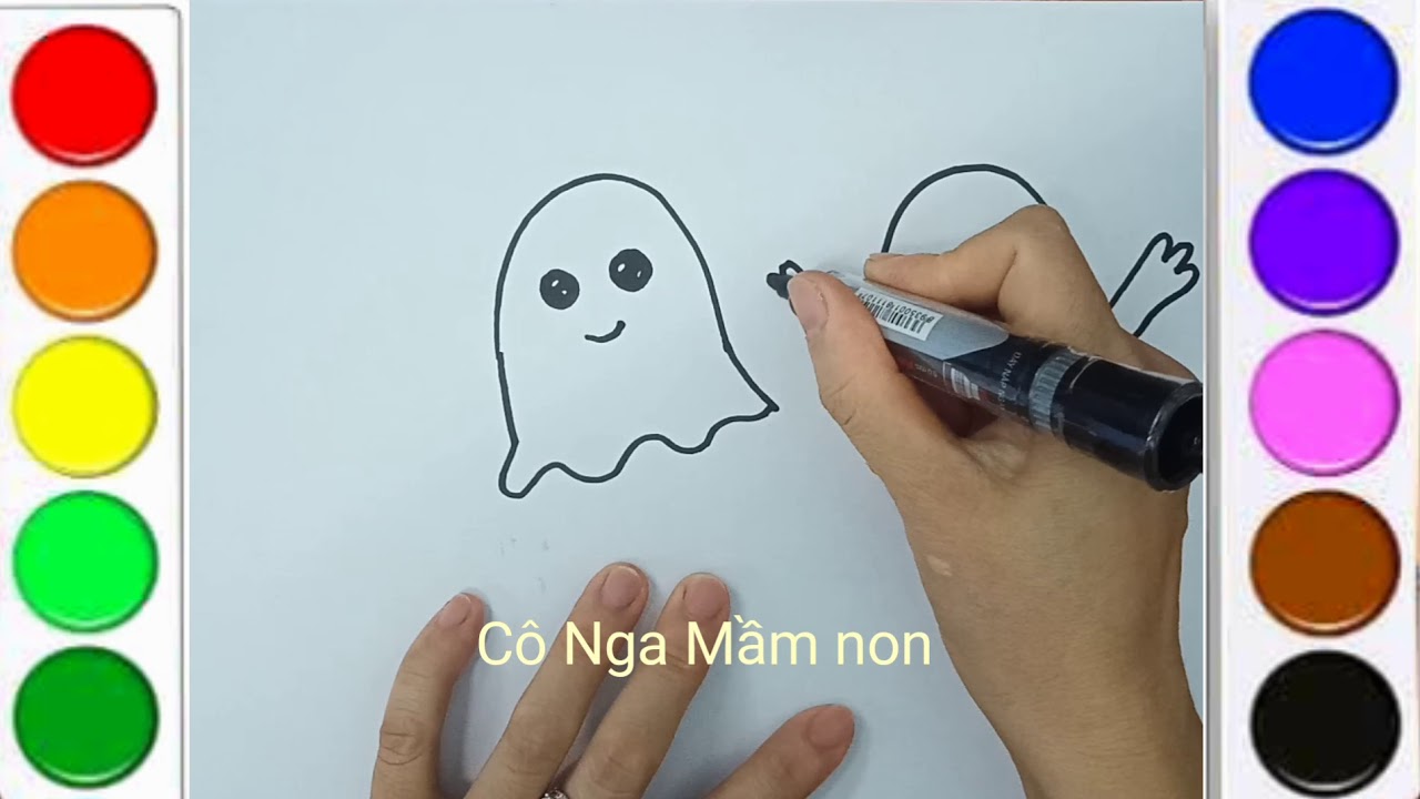 Hướng dẫn vẽ con ma Halloween / vẽ con ma 👻/ draw ghosts - YouTube