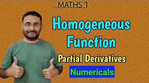 Homogeneous Function | Numerical  | Partial Derivative | Maths | Btech 1st Year | BSc