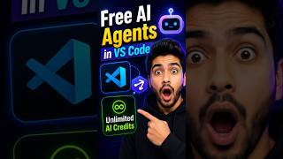 Free AI Agents in VS Code 😳 | Unlimited AI Credits Daily #shorts