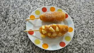 En Corea del Sur hacen fila para comer esta comida callejera- Corn dogs(sin harina de arroz) 🇰🇷