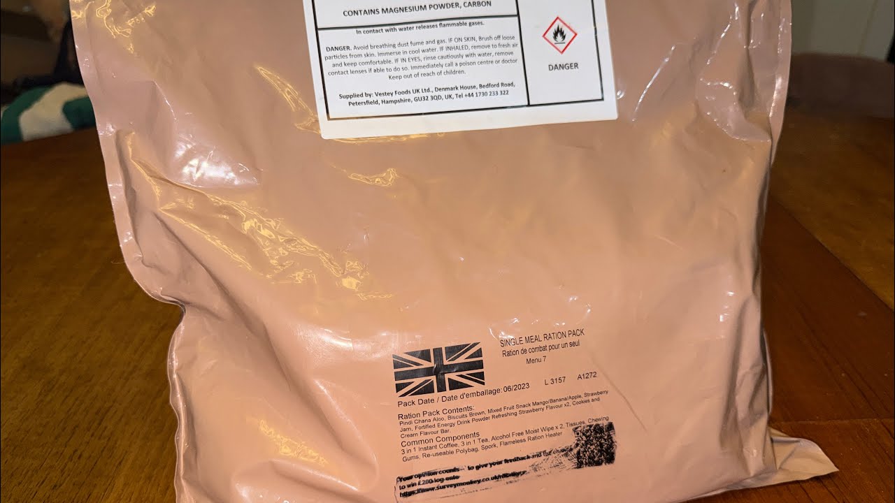 2023 British SMR Single meal Ration Menu 7 pleasant Surprise? MRE Taste Test