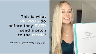 How to Pitch the Media like a True PR PRO - Pitching Checklist