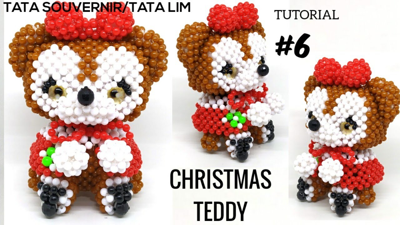 Tutorial Manik How to Bead Christmas Teddy (F) Part 6/Tutorial Manik Manik /Kerajinan ...