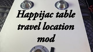 Improved travel location for the Happijac table.