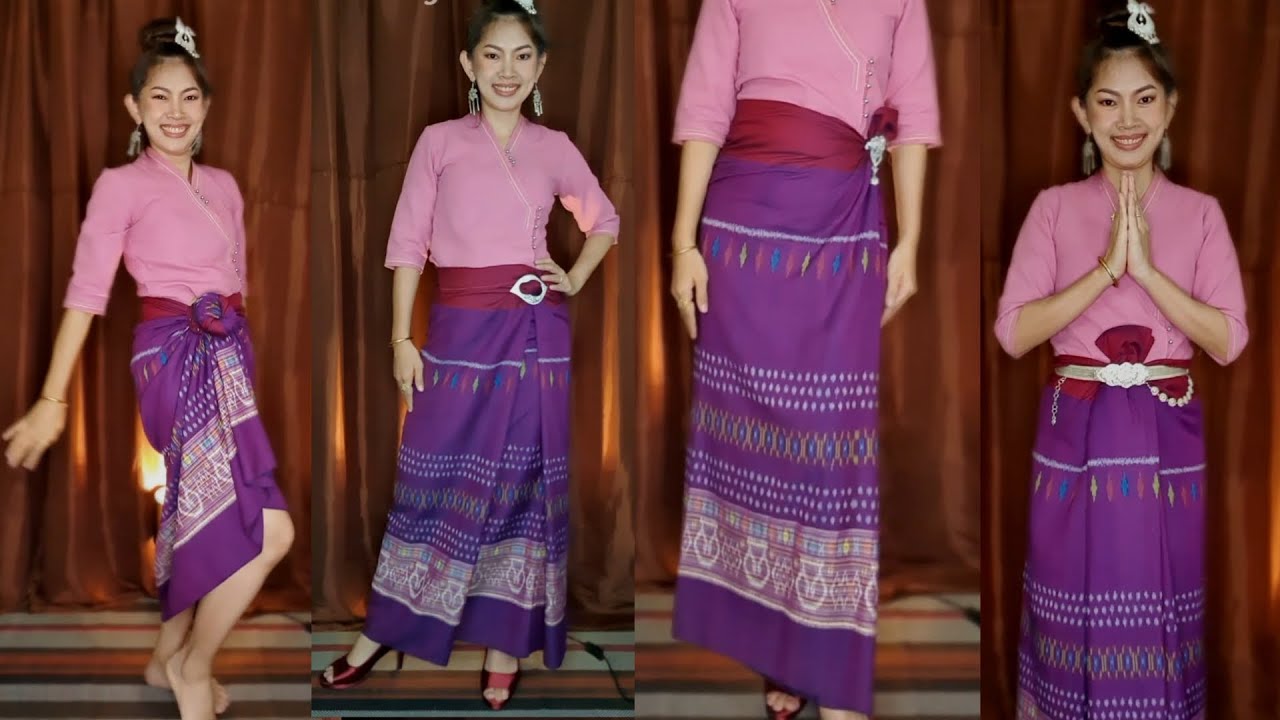 4 วิธีนุ่งซิ่นง่าย ๆ ใช้ผ้าเย็บถุงแล้ว สไตล์โม /Crafts by mo นุ่งซิ่น