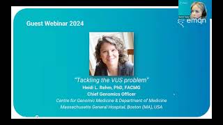 Tackling the VUS Problem with guest speaker Prof. Heidi Rehm (April 9 2024)