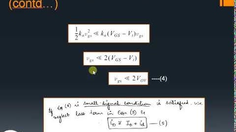 MOSFET Small Signal Operation and Model