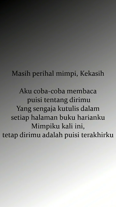 Masih Perihal Mimpi Kekasih | Puisi | Sajak | Cinta | Rindu | #viral #shorts #trending
