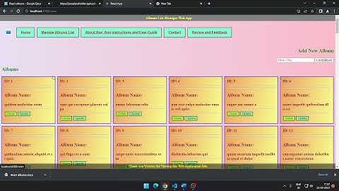 Albums List Manager Web App using REACT Hooks and Api Call| REACT|ARPAN CHOUDHURY|Coding Ninjas Proj
