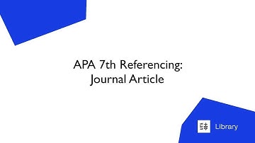 APA 7th Referencing: Journal Article